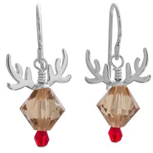 Swaro Reindeer Sterling Silver crystal earrings.